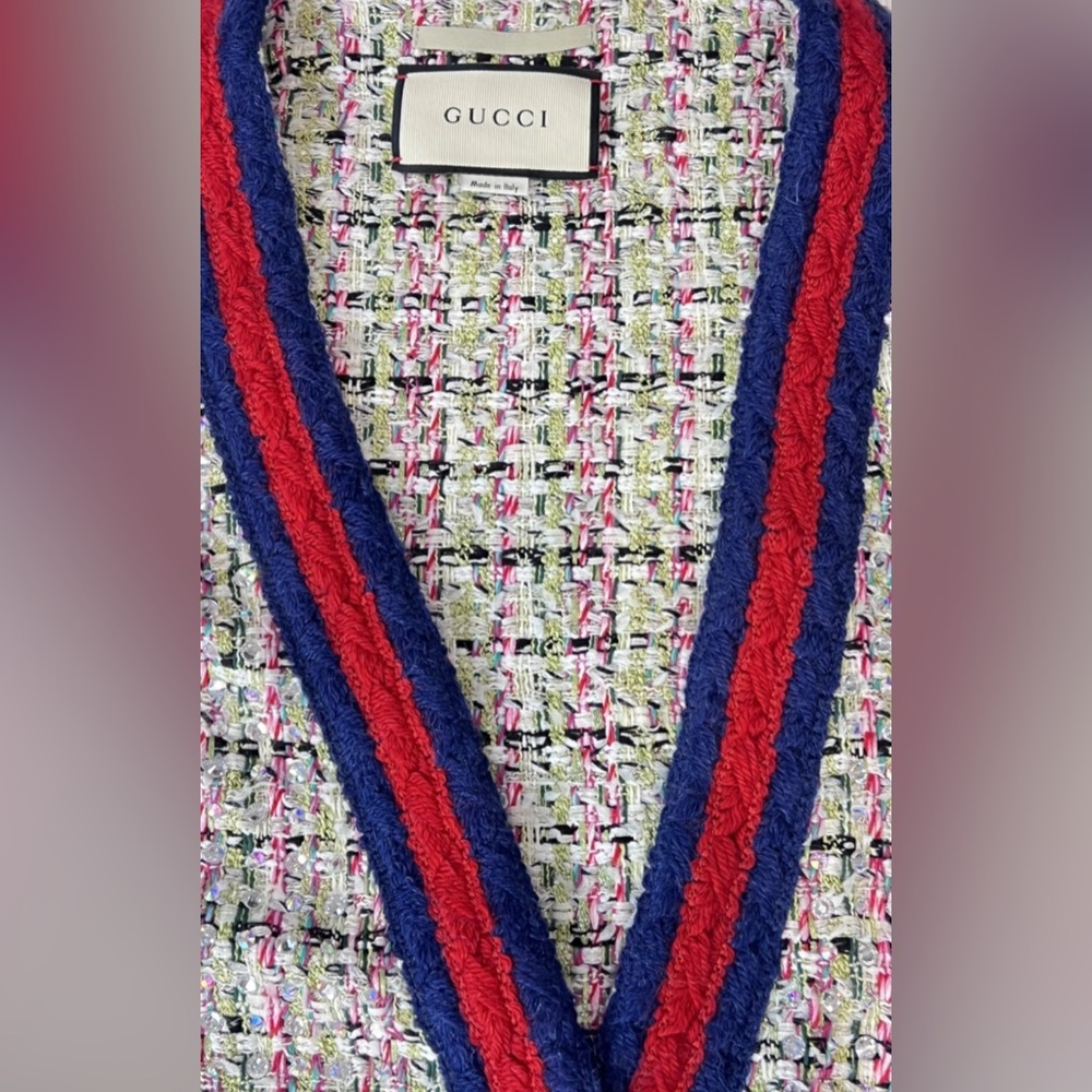 Gucci Rhinestone Tweed Cardiga - Picture 9 of 9
